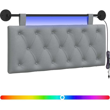 Maison Exclusive - Testiera sospesa Con luce LED Grigio Chiaro Tessuto (1/5)