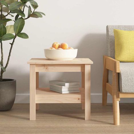 vidaXL Table basse 45x45x40 cm en bois de pin massif (1/5)
