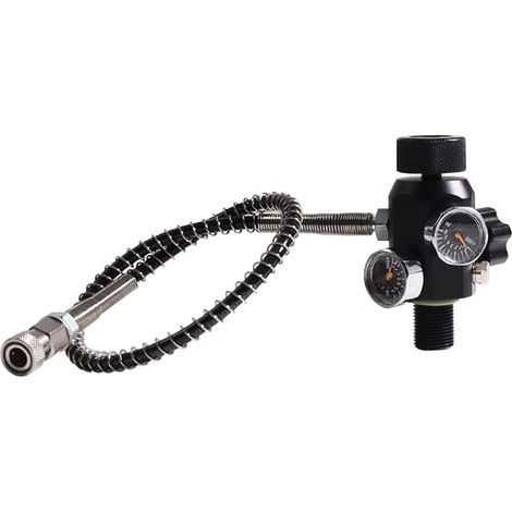 PCP - Valve de charge pour réservoir d'air - Adaptateur de recharge avec manomètre 400 bar 6000 et x 1,5 renforcé (1/5)