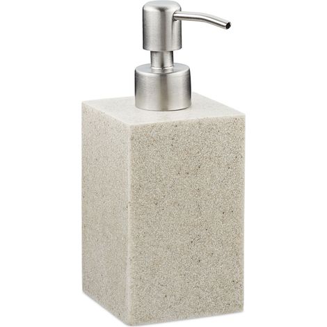 Dispenser per sapone quadrato di design per il bagno 17,5 x 7 x 8 cm in poliresina grigio 130009177