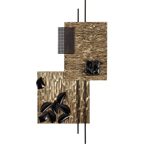 Schwarzgoldenes Metall-Wandornament 63X5X126 cm (1/5)