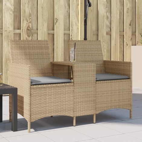 Canapé de jardin 2 places avec table et coussins-Salon de jardin Sofa extérieur résine tressée 821344 (1/5)