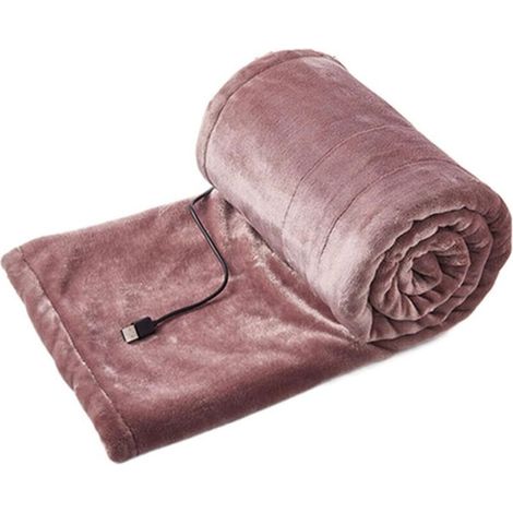 Couverture chauffante châle - Lavable - 3 positions réglables - Parfait pour porter sur les épaules ou couvrir les jambes - Rose - 10080cm