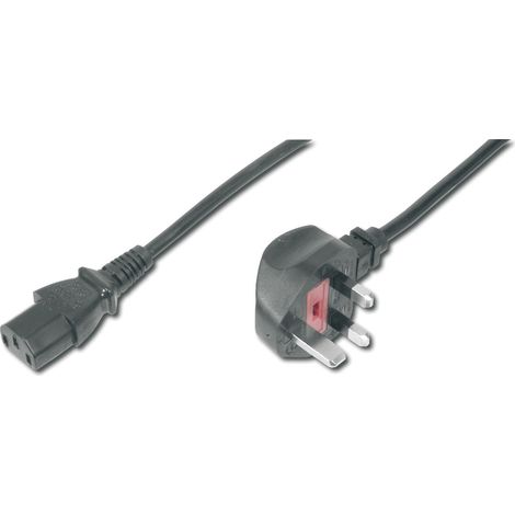 Digitus Computer, Strom, Kaltgeräte Kabel [1x UK-Stecker - 1x Kaltgeräte-Buchse C13] 1.80 m Schwarz