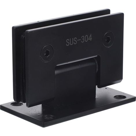 de porte en verre à double charnière à 90 degrés noir pince (1/5)