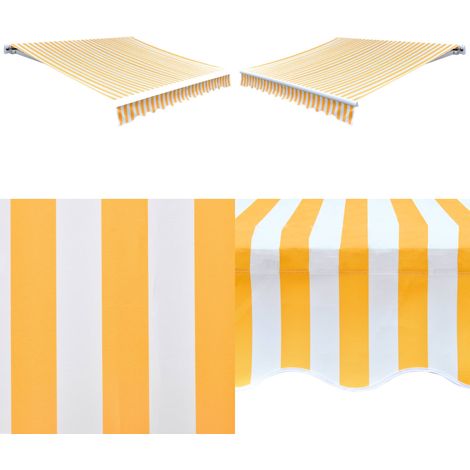 Toile d'auvent Orange et blanc 500x300 cm - Toiles D'ombrage - Auvent - Parasol - Abri Solaire - Protection Solaire - Home & Living (1/5)
