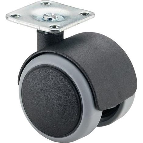 BS Rollen Kunststoffdoppelrolle polyamid weich mit Anschraubplatte Rad-Ø 50 mm 50 kg - F76.050.PL (1/3)