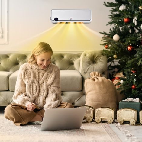 Ventilateur chauffant mural 2000W avec télécommande, 3 modes, écran LED, timer 12h (1/5)