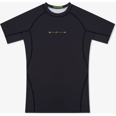 MANTO Rashguard para hombre, manga corta, MANTOFIGHTERS, negro, talla S