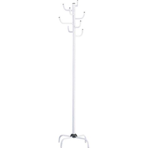 Porte manteaux en tube d'acier Coloris Blanc- L47 x P47 x H180 cm