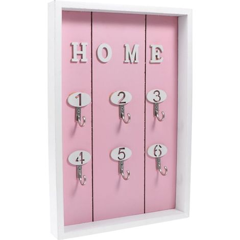 Armoire à clés en bois de style nordique avec serrure, étagère murale, organiseur de bijoux - rose, compatible avec différentes marques - AquaForge (1/4)