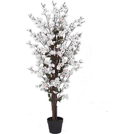 120cm Artificial White Blossom Tree