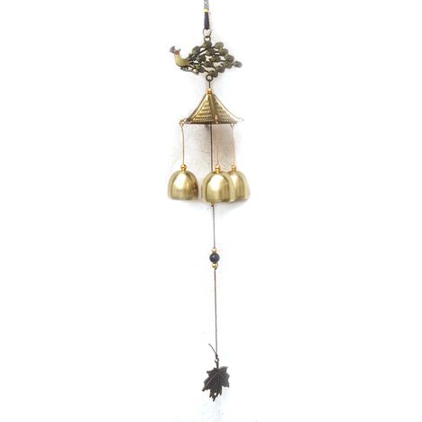 Carillon à Vent Vintage Alliage Rétro - Décoration Maison et Boutique Paillonné Paon (1/5)