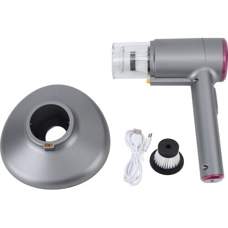 Aspirateur portatif 2600 mAh avec lampe UV-C pour éliminer les acariens, idéal pour la maison (violet et gris). (1/5)