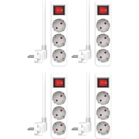 Multiprise - ELRO - ES103S - 3 prises - Interrupteur bipolaire - Cordon 1,5m