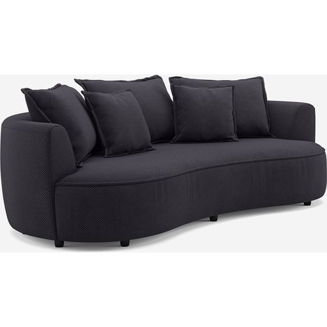 3-Sitzer-Sofa aus Samt, modernes organisches Design, Marmolada - Dunkel Grau (1/5)