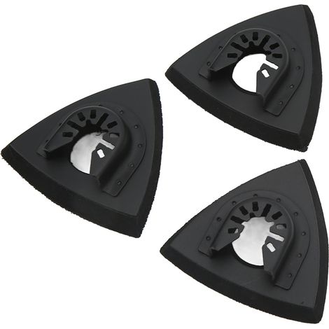 Kit de remplacement de 3 plateaux de ponçage triangulaires à dégagement rapide pour outil multifonction oscillant (1/5)