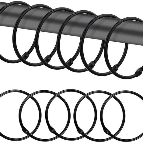 Anneau Rideau, 50mm Anneaux de Rideau de Douche, Ronds Métal Anneaux Rideaux, 12 Pack Inoxydable (1/5)