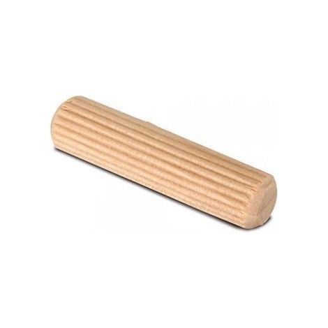 Tourillon strié chanfreiné, bois de hêtre, D8xL40mm, 25 pièces. (1/2)