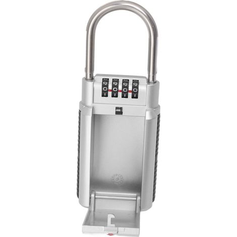 Coffre-fort à code avec serrure à combinaison à 4 chiffres, armoire métallique à clé pour la maison, l'usine, le bureau, argent (1/5)