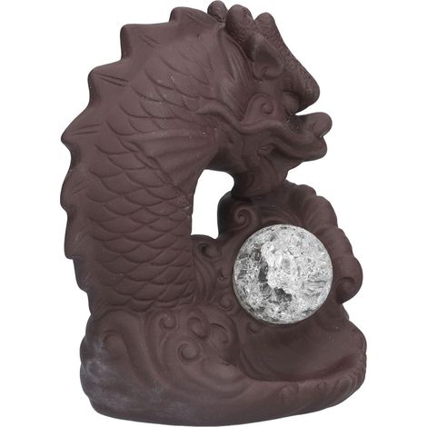 Brûleur d'encens à reflux cascade fumée en céramique avec dragon, décoration intérieure élégante