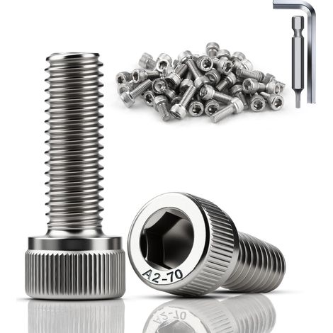 60 Pièces Vis Inox M5x20 mm Vis Tête Cylindrique DIN912 / ISO 4762 Boulon Inox Six Pans Creux pour Réparation Mécanique de Meubles (1/5)