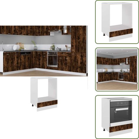 Mobile per forno da cucina - vidaXL Mobile da Forno “Riga” Rovere Fumo 60x46x81,5 cm - Mobile da cucina in legno