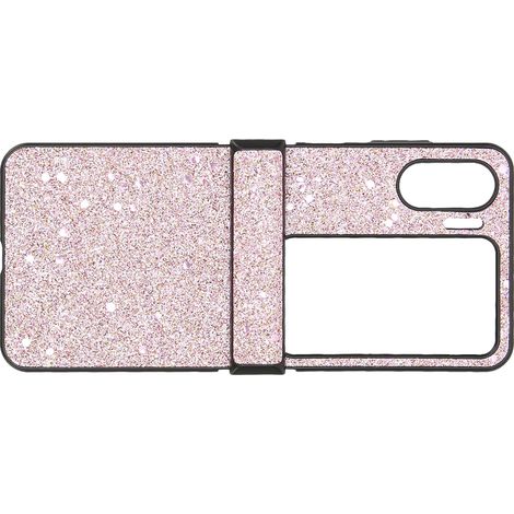 Étui à rabat pour Oppo Find N2 Flip rose, résistant à l'usure, parfaitement ajusté et orné de paillettes. Facile à nettoyer. (1/5)