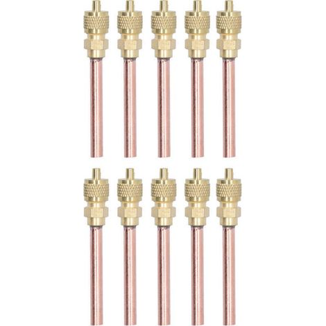 Vannes d'accès de remplissage de cvc 1/4SAE, 10 pièces, clapet anti-retour en laiton pour climatiseur R22 R12 R134. (1/4)