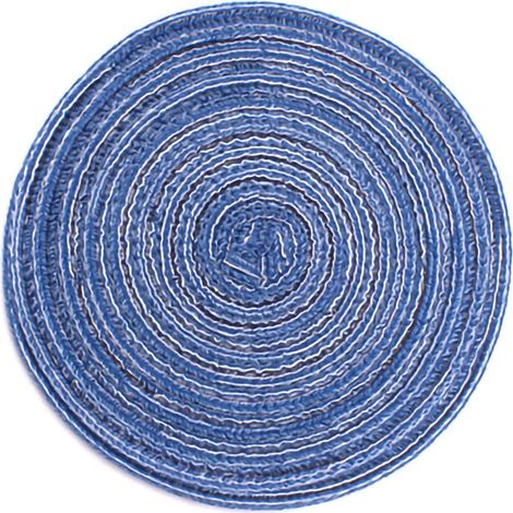 Lot de 4 Sous-verres Ronds, Tapis de Vaisselle Isolants Thermiques Brûlants Tissés Décoratifs pour Table à Manger, Tapis Chauds pour Plats Chauds, Coussins Chauds pour Table de (Bleu).