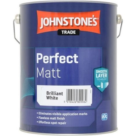 Johnstones Trade Perfect Matt - Brilliant White - 5 Litres