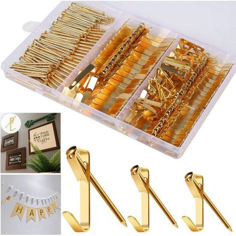 Crochet Pour Cadre Photo - - 184pcs - Inoxydable Or- Pour Fixation Cadre Photos Miroir Decoration (1/5)