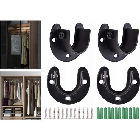 Ensemble de 4 supports de tringle à vêtements à bride robuste (1/4)