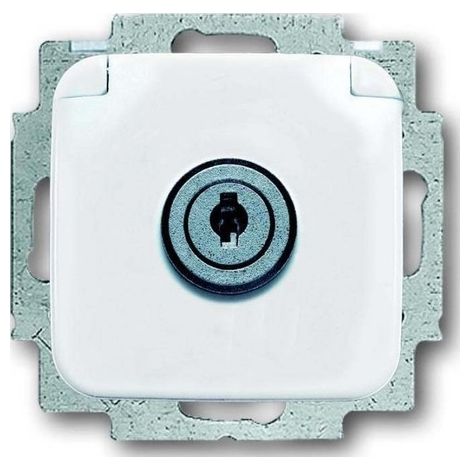 Presente Schuko Busch-Jaeger Reflex SI Bianco con Coperchio Pieghevole