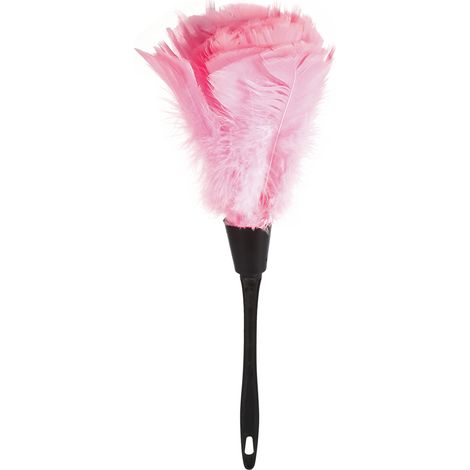 Soft Turkey Feather Duster Brush With Black Handle Home Furniture Car Cleaning Tools (Pink)