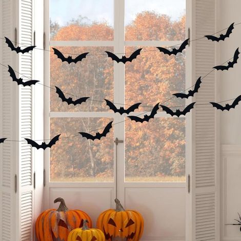 Décoration Halloween Extérieur Et Intérieur Avec Chauve-Souris Pour Fenêtre Salon Balcon Bannière Esthétique Pour Fête Effet Garanti