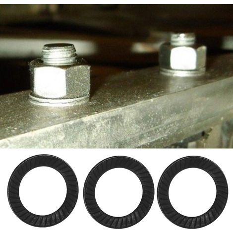 10 pièces rondelles de blocage cannelées acier cales joints anti-dérapant à double face nervurée (M12) (1/5)
