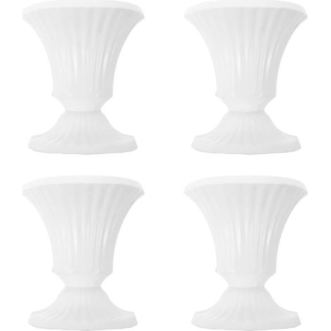 4 Vases muraux Demi urne baroque rococo Pot décoratif blanc Applique murale (1/5)