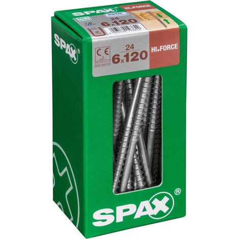 Packung mit 24 SPAX Torx-Senkkopfschrauben aus Stahl, 6 mm Durchmesser x 120 mm Länge SPAX (1/4)