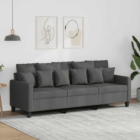 3-Sitzer-Sofa Dunkelgrau 180 cm Stoff