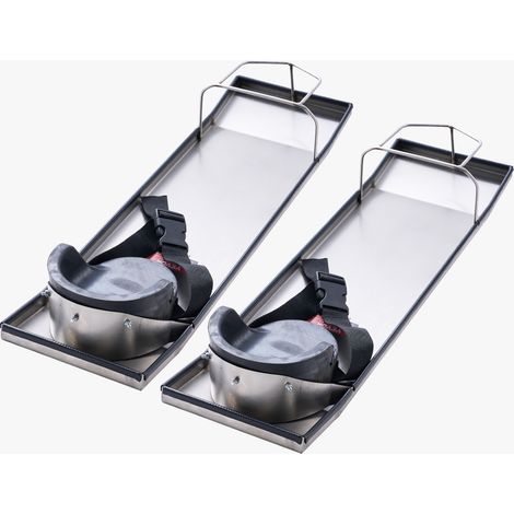 VEVOR Planche a Genoux Beton 70 x 20 cm 1 paire avec Coussinets, Protege Genoux de Beton Leger, Repose-Genoux en Acier Inoxydable, Protege-Genoux Coulissant, Genouillere Coulissante en Beton Finition