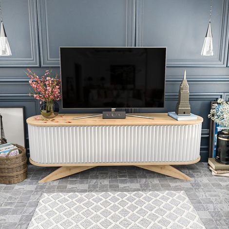TV-Möbel Stor Saphirweiß Melamin 180x60x43 cm (1/5)