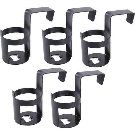 Lot de 5 porte-gobelets suspendus pour l'intérieur de voiture, en plastique, universels, pour bouteilles et gobelets.-Black (1/2)