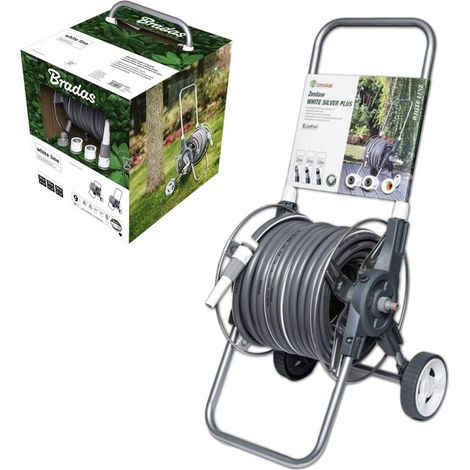 Bradas WHITE SILVER PLUS manguera de riego 50 m con carro de metal (1/2)