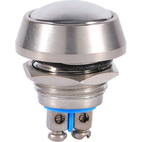 Bouton poussoir métallique étanche 12mm à dôme avec bascule momentanée (1/5)
