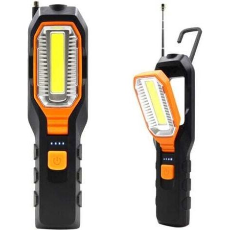 Lampe D'inspection, Lampe Baladeuse LED Rechargeable, Lampe de Travail COB, Lampe de Torches de LED, avec Base magnétique et Crochet à Suspendre pour ateliers Automobile, Camping, urgences (1/5)