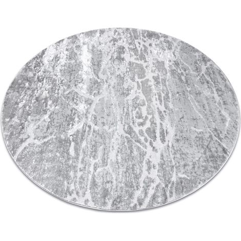 Modern MEFE Teppich  Kreis 6182 Beton - Strukturell zwei Ebenen aus Vlies grau grey rund 200 cm