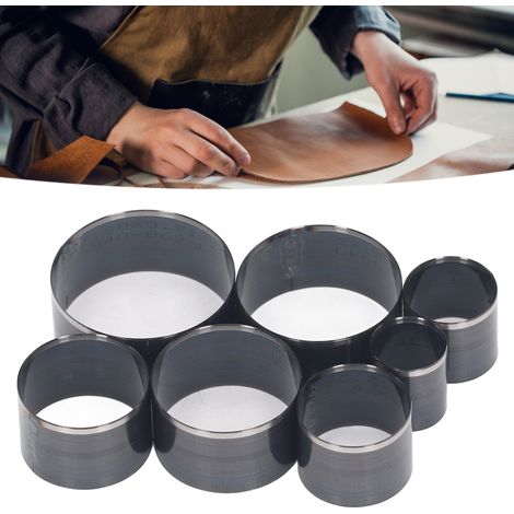 Set mit 7 runden Formen zum manuellen Zuschneiden von Leder, handgestanzte Lederschneidform (1/5)