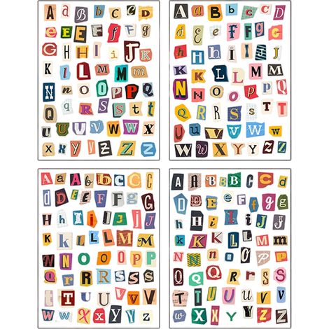 Sticker Letras - 852 Piezas Alfabeto Vintage para Scrapbooking y Journaling - PVC Impermeable - 12 Hojas 12,95 x 17,02 cm (1/5)