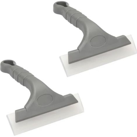 Pelle à glace multifonction pour voiture, essuie-glace, nettoyeur de vitres, grattoir à film pour vitres, grattoir en silicone pour voiture, accessoires de nettoyage, manche en plastique, pelle grise (1/4)